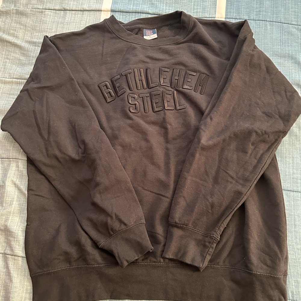 Bethlehem Steel Black Crewneck Sweatshirt, Men’s Large